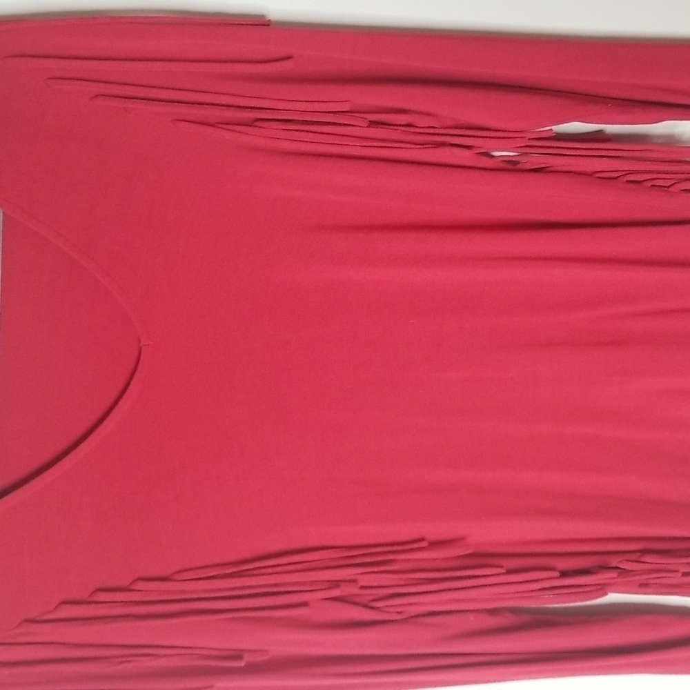 John Paul Richard Womens v neck fringe top 3/4 length - Picture 2 of 5